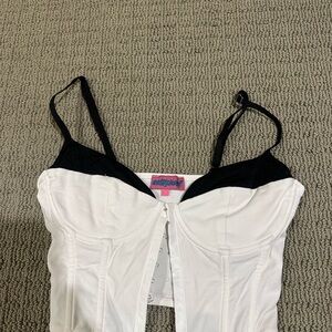 EDIKTED Black and White Bustier Top